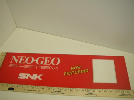 Neo Geo 1 Slot Marquee (Cracked Above Mini Marquee Window)